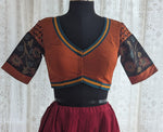 Load image into Gallery viewer, Burnt Orange Appliqué Kutch Embroidered Blouse

