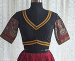Load image into Gallery viewer, Heritage Black Appliqué Kutch Embroidered Blouse
