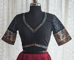 Load image into Gallery viewer, Deep Black Appliqué Kutch Embroidered Blouse
