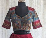 Load image into Gallery viewer, Chitramayura Kalamkari with Kutch Embroidered Blouse

