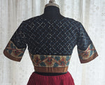 Load image into Gallery viewer, Deep Black Appliqué Kutch Embroidered Blouse
