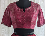 Load image into Gallery viewer, Plum Red Shibori with Kutch Mirror work
