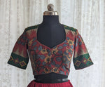 Load image into Gallery viewer, Arunamayura Kalamkari with Kutch Embroidered Blouse
