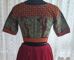 Load image into Gallery viewer, Burnt Saffron Appliqué Kutch Embroidered Blouse
