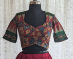 Load image into Gallery viewer, Vasantika Kalamkari with Kutch Embroidered Blouse
