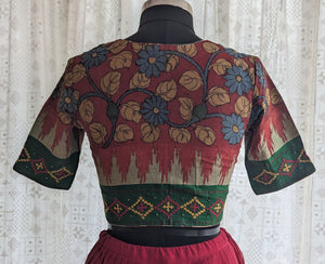 Vasantika Kalamkari with Kutch Embroidered Blouse
