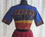 Load image into Gallery viewer, Royal Blue Ikat with Kantha Embroidery Blouse
