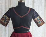 Load image into Gallery viewer, Black Appliqué Kutch Embroidered Blouse
