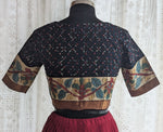Load image into Gallery viewer, Black Appliqué Kutch Embroidered Blouse
