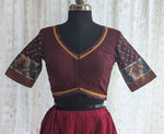 Load image into Gallery viewer, Deep Maroon Appliqué Kutch Embroidered Blouse
