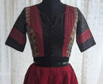 Load image into Gallery viewer, Rustic Black–Red Ikat Blouse
