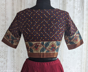 Deep Maroon Appliqué Kutch Embroidered Blouse