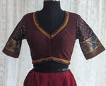 Load image into Gallery viewer, Brown Appliqué Kutch Embroidered Blouse
