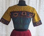Load image into Gallery viewer, Antique Mustard Ikat with Kantha Embroidery Blouse
