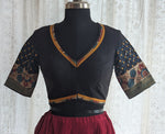 Load image into Gallery viewer, Black Appliqué Kutch Embroidered Blouse
