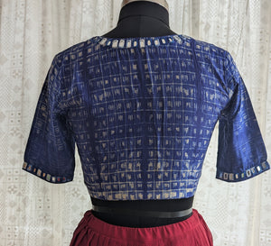Royal Indigo Shibori with Kutch Mirror work