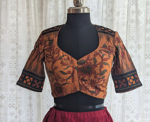 Vanaja Kalamkari with Kutch Embroidered Blouse