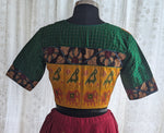 Load image into Gallery viewer, Emerald Green Ikat with Kantha Embroidery Blouse
