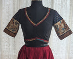 Load image into Gallery viewer, Charcoal Black Appliqué Kutch Embroidered Blouse
