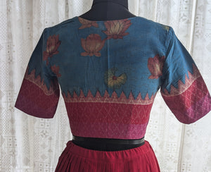 Indigo Maroon Ikat Blouse