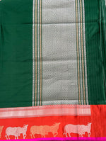 Load image into Gallery viewer, Kamdhenu Green Handwoven Silk Saree
