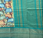 Load image into Gallery viewer, Kamdhenu Teal Kanchi Kalamkari Saree
