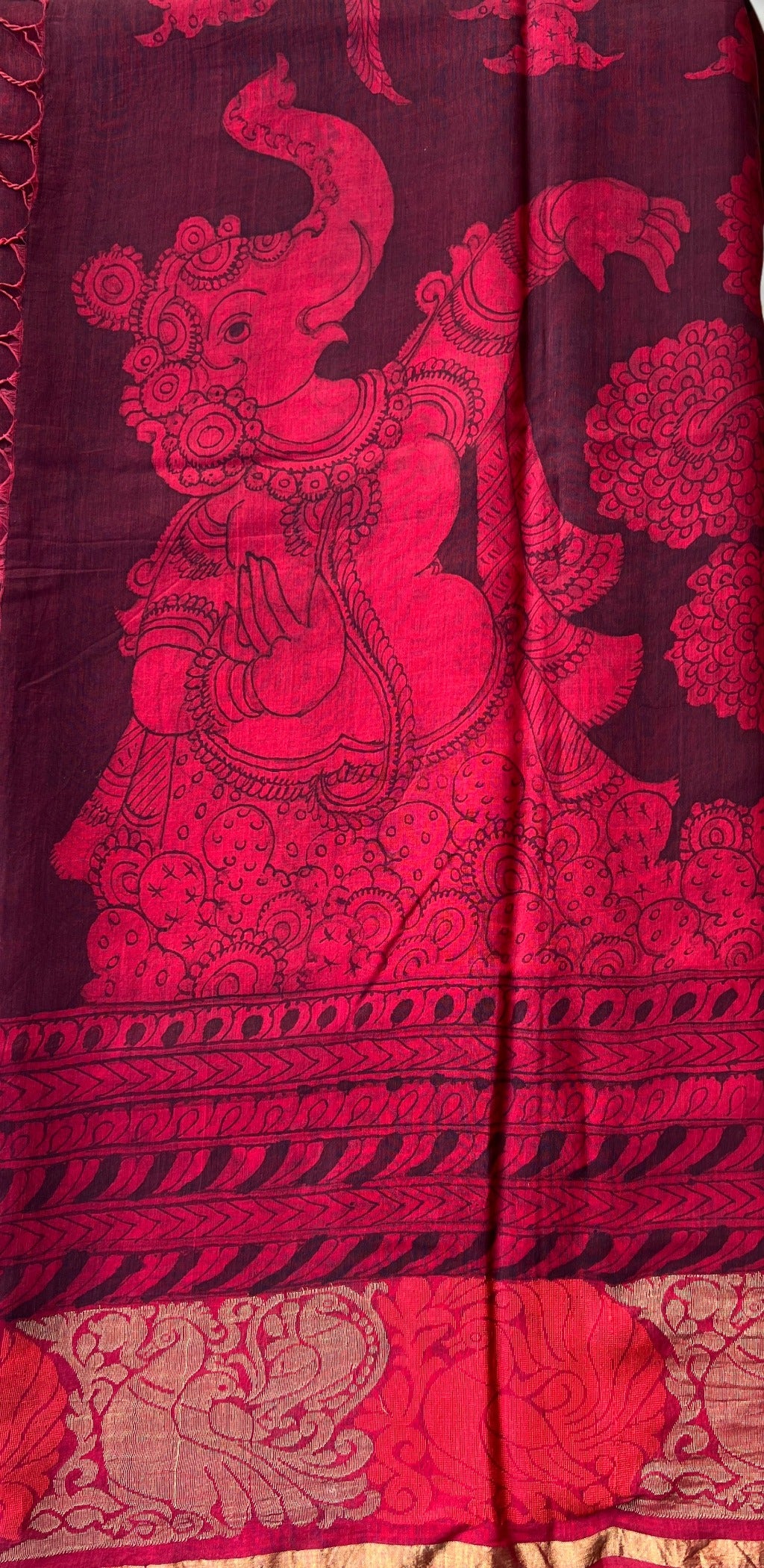 Maheshwari Silk Dupatta (DPT-SL-CR-0023)