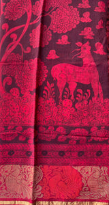 Maheshwari Silk Dupatta (DPT-SL-CR-0028)