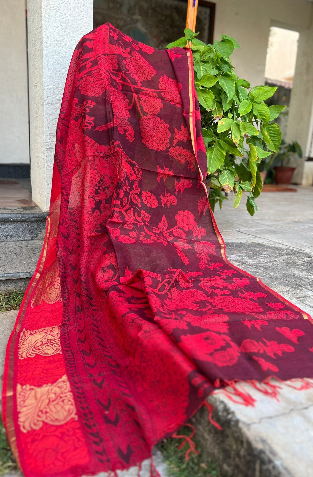 Maheshwari Silk Dupatta (DPT-SL-CR-0029)